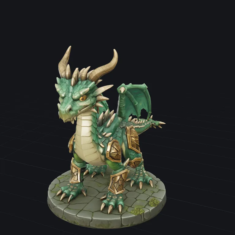 Dragon 3D model generated by TRELLIS.2 Pro from one picture