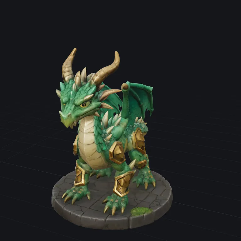 Dragon 3D model generated by TRELLIS.2 Standard from one picture