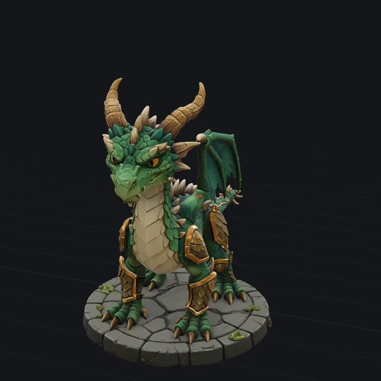 Dragon 3D model generated by Tripo 3.1 Standard from one picture