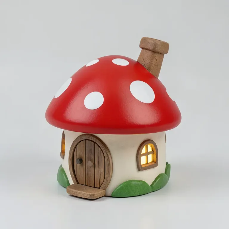 Mushroom house painted by FLUX.2 klein from a text description, for text to 3D