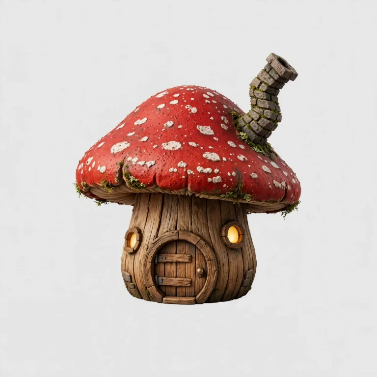 Mushroom house painted by Muse Image from a text description, for text to 3D