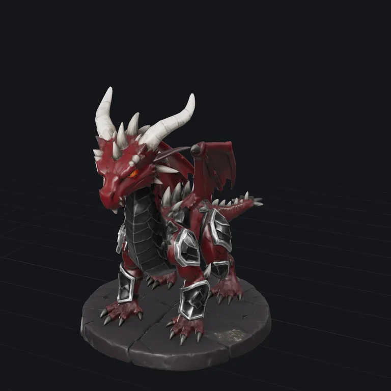 Dragon 3D model retextured by TRELLIS.2 Pro from a reference picture
