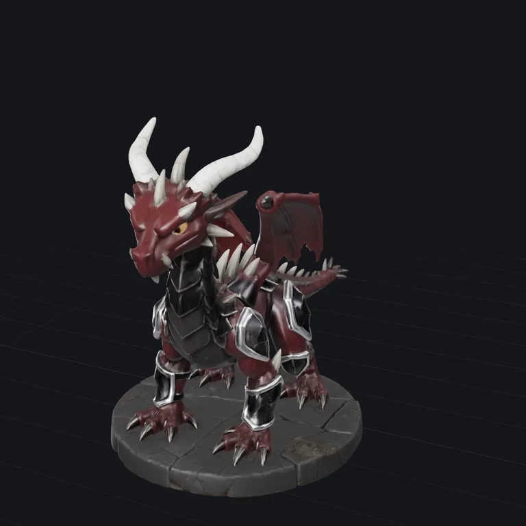 Dragon 3D model retextured by TRELLIS.2 Standard from a reference picture