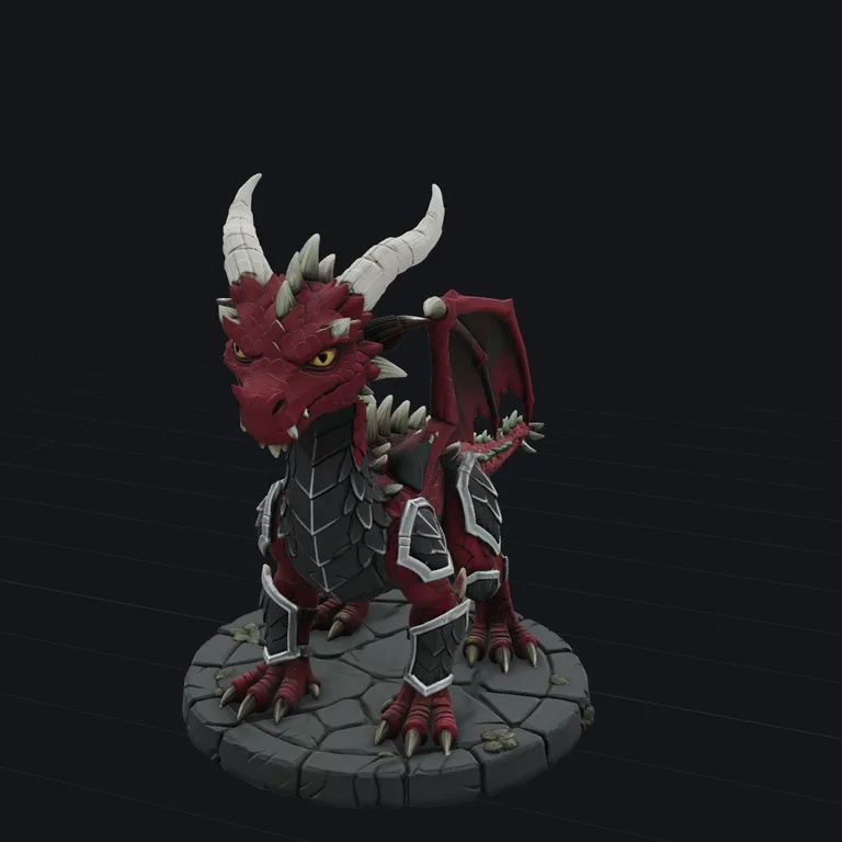 Dragon 3D model retextured by Tripo Detailed from a reference picture