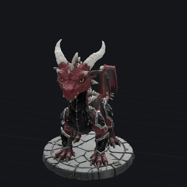 Dragon 3D model retextured by Tripo Standard from a reference picture