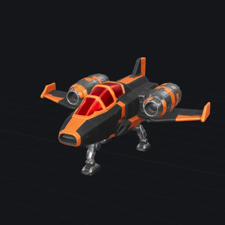 Spaceship 3D model retextured by TRELLIS.2 Pro from a reference picture