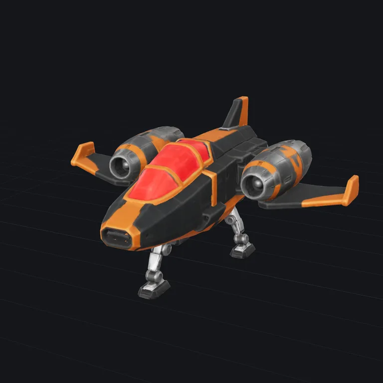 Spaceship 3D model retextured by TRELLIS.2 Standard from a reference picture