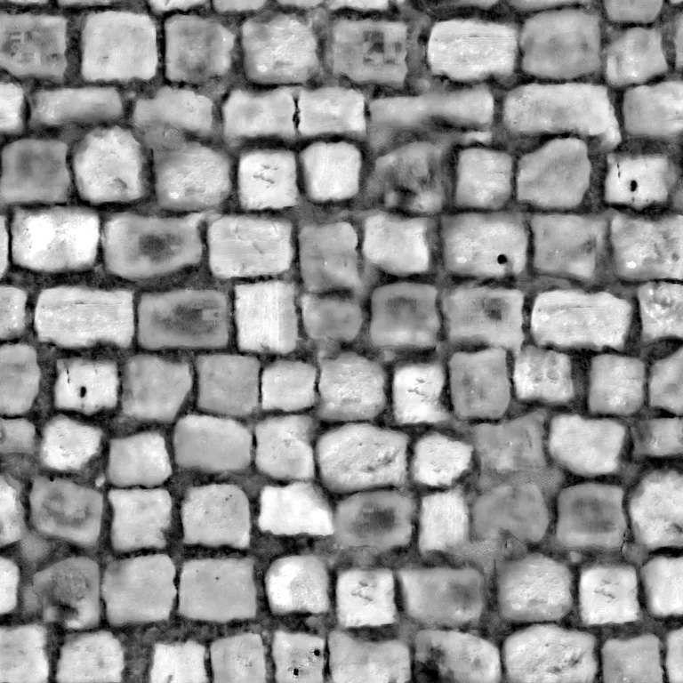 Height map of the cobblestone photo, made by Image to normal map