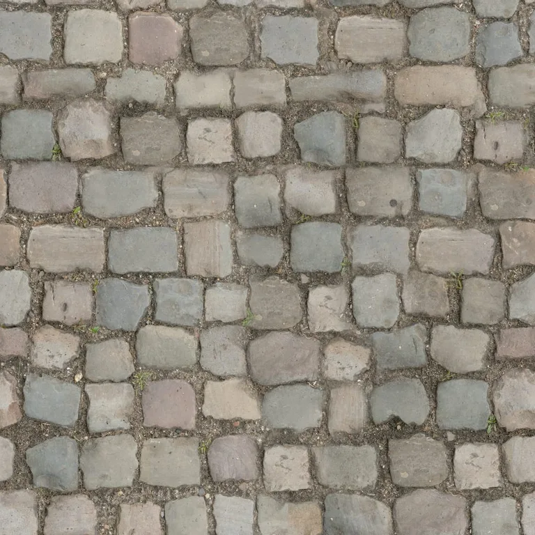 Photo of a cobblestone street, the picture the maps are read from